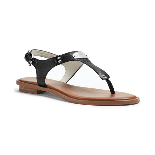 Women's MK Plate Flat Thong Sandals