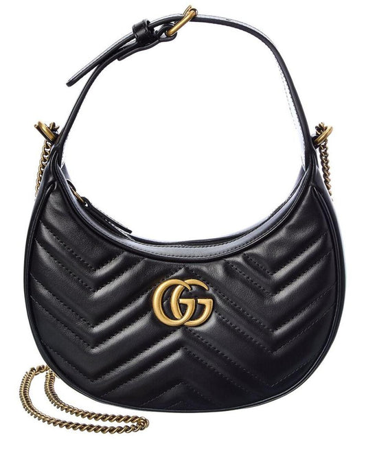 Gucci GG Marmont Half Moon Shaped Mini Leather Crossbody