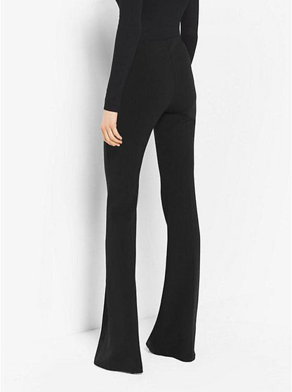 Flared Stretch-Wool Trousers