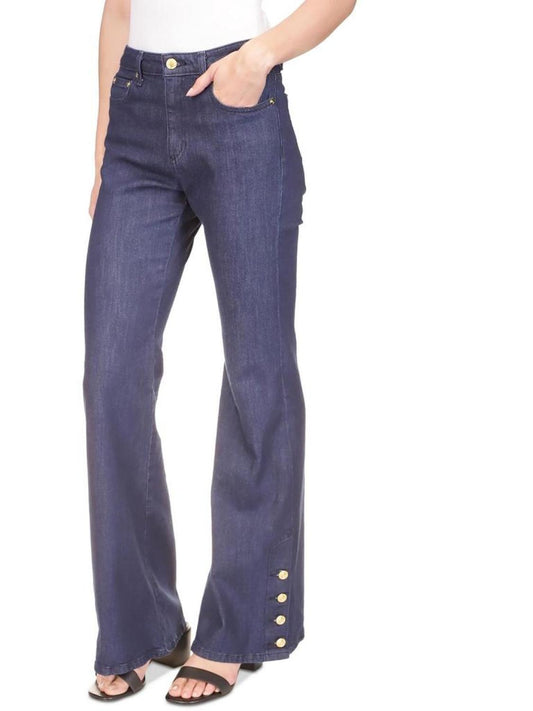 Selma Womens Denim Dark Wash Flare Jeans