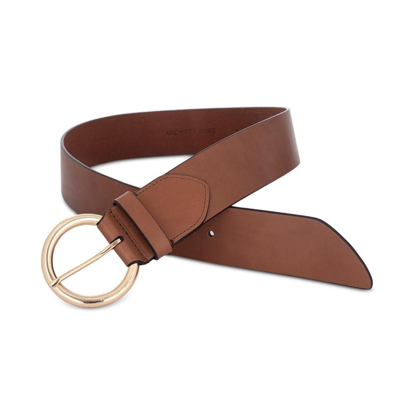 Women's Round Buckle Leather Belt