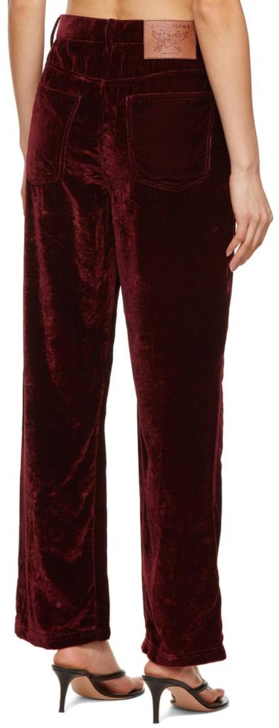 Red 'The Liquid Velvet' Trousers