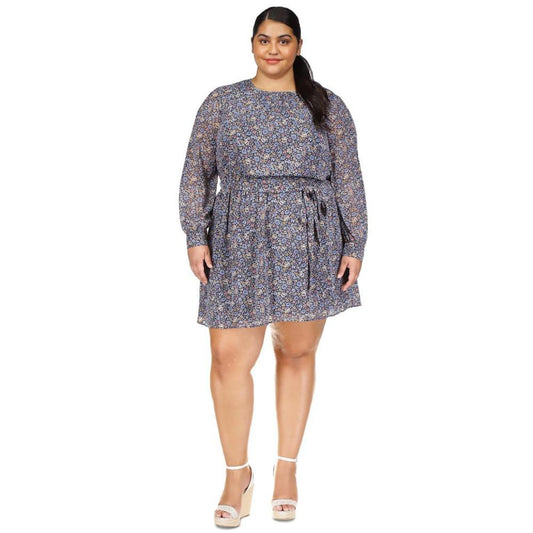 Plus Size Metallic Floral Minidress