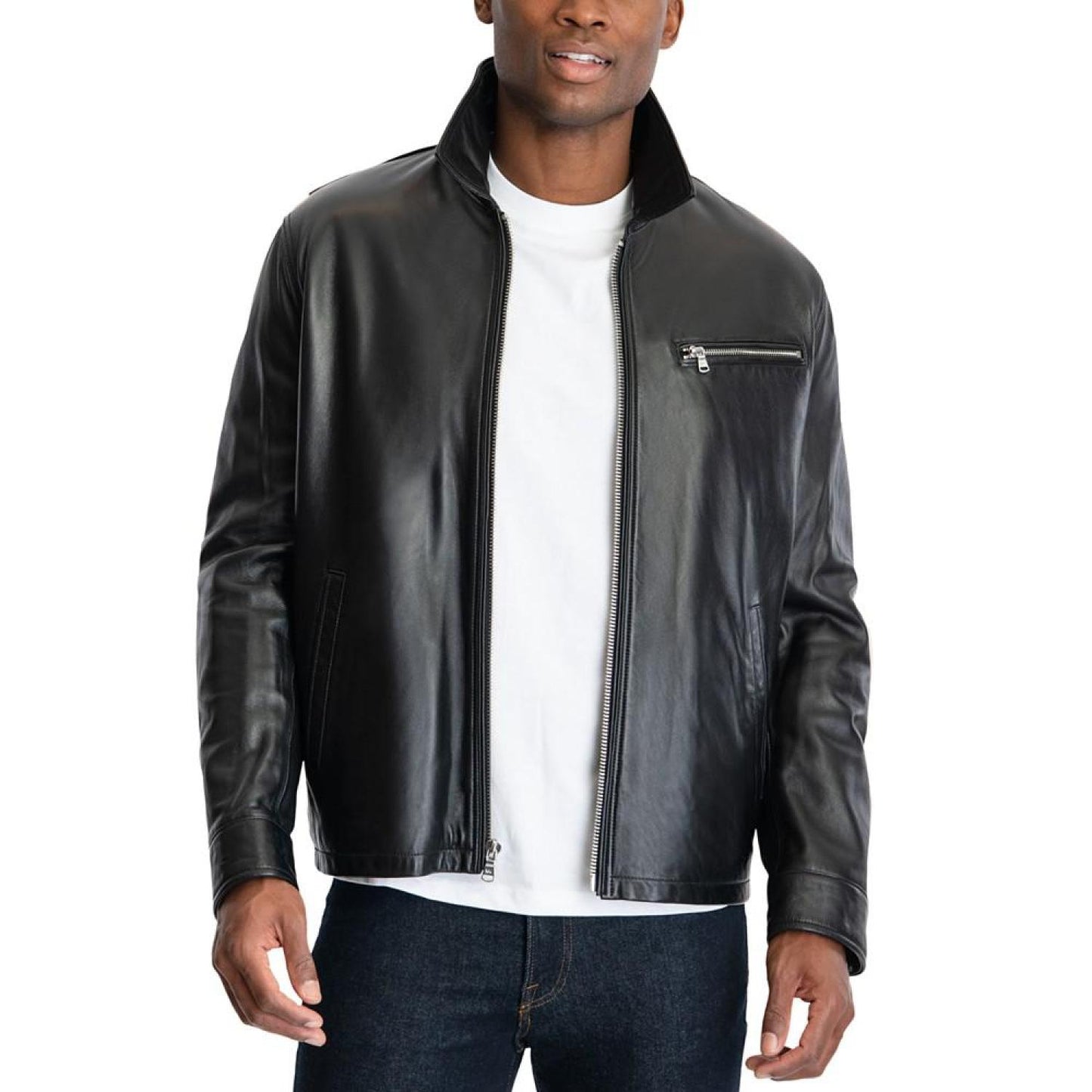 Men's James Dean Leather Jacket, Created for Macy's