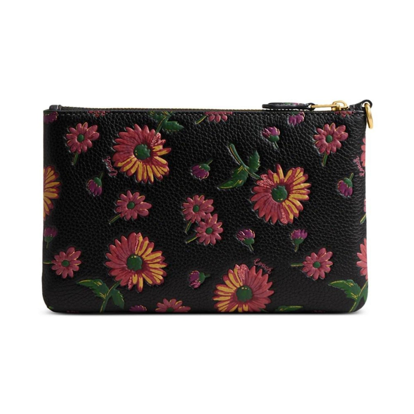 Floral Printed Leather Small Wristlet