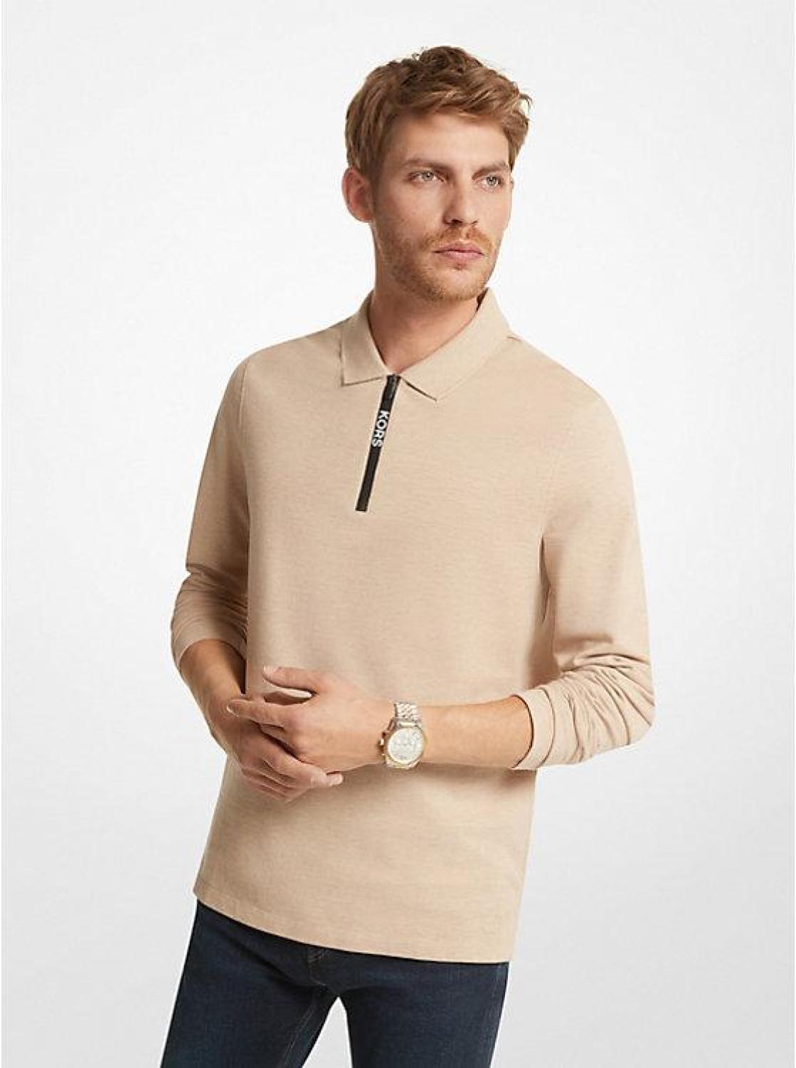 Cotton Half-Zip Polo Sweater