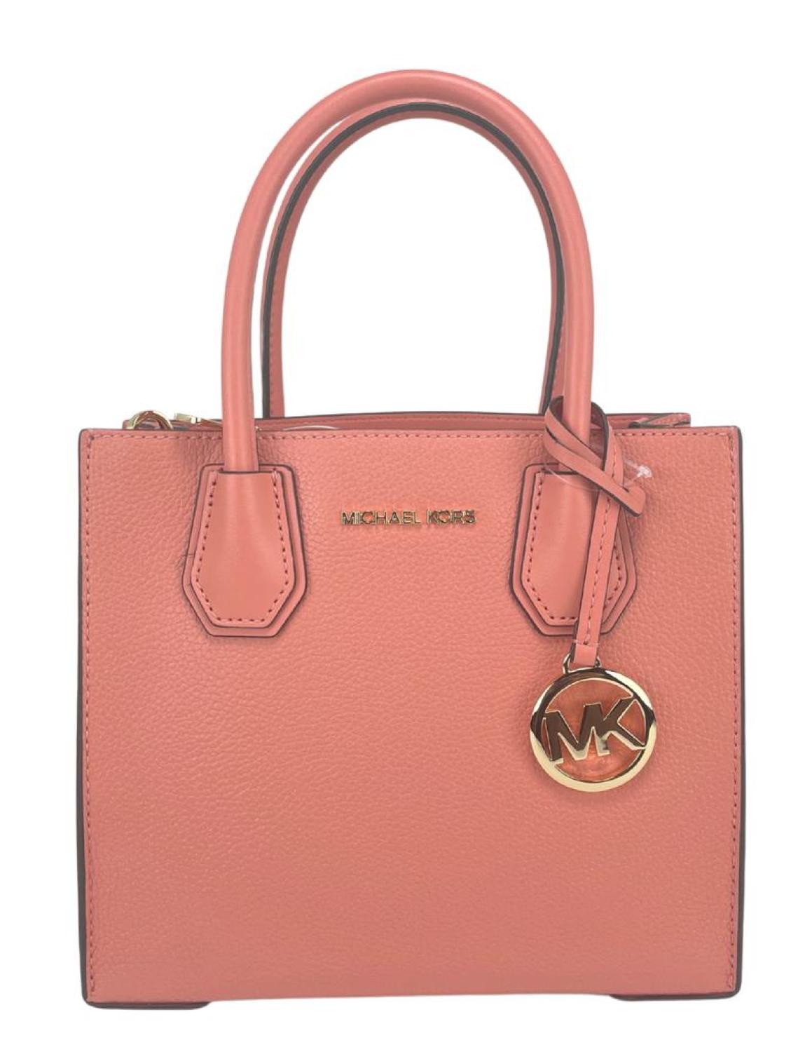 Michael Kors Mercer Medium Sherbet Pebble Leather Messenger Crossbody Bag Women's Purse