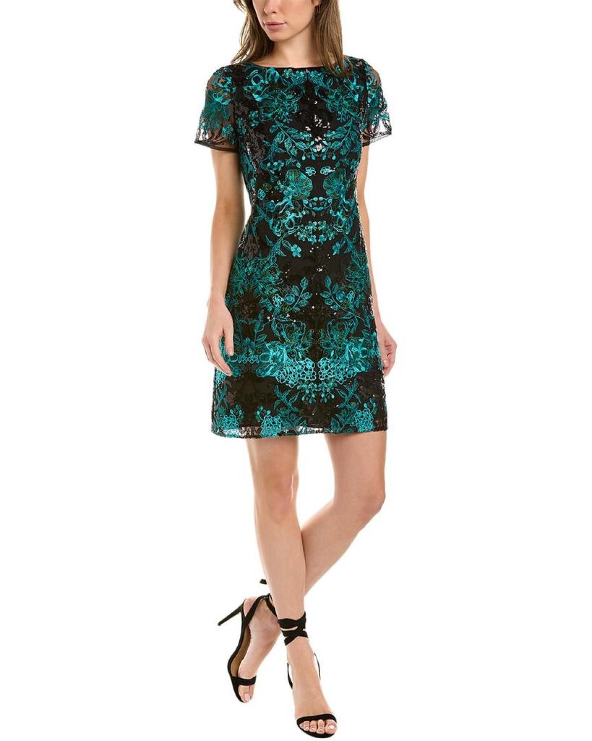 Marchesa Notte Embroidered Sheath Dress