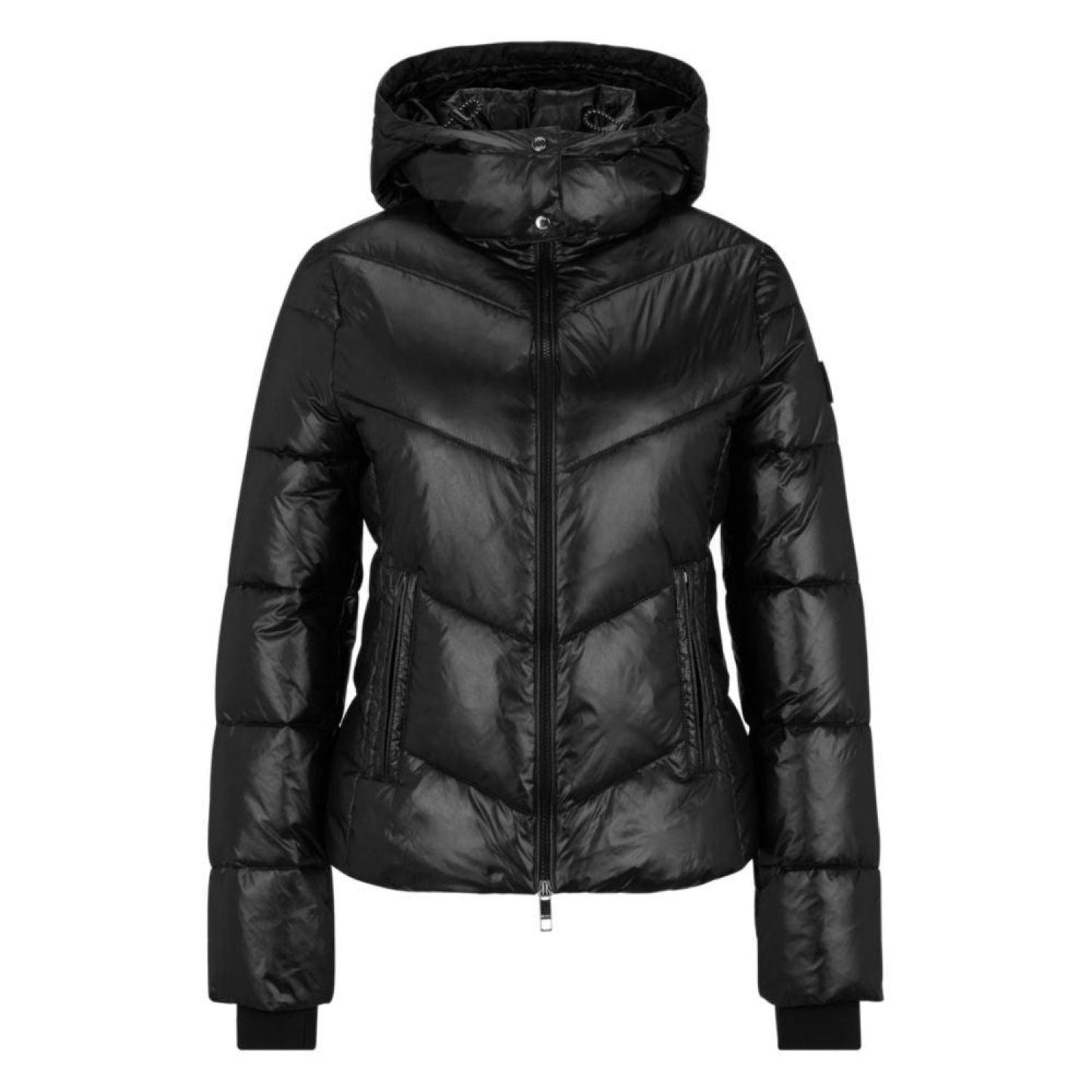 Water-repellent puffer jacket in gloss material