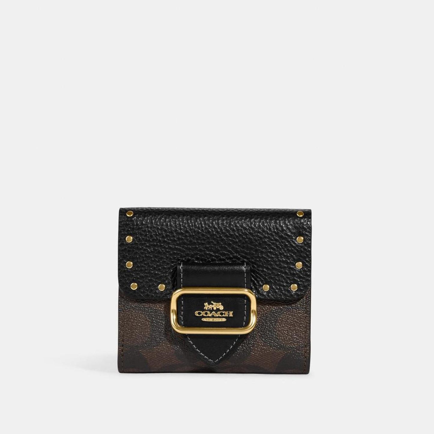 Coach Outlet Small Morgan Wallet In Colorblock Signature Canvas With Rivets