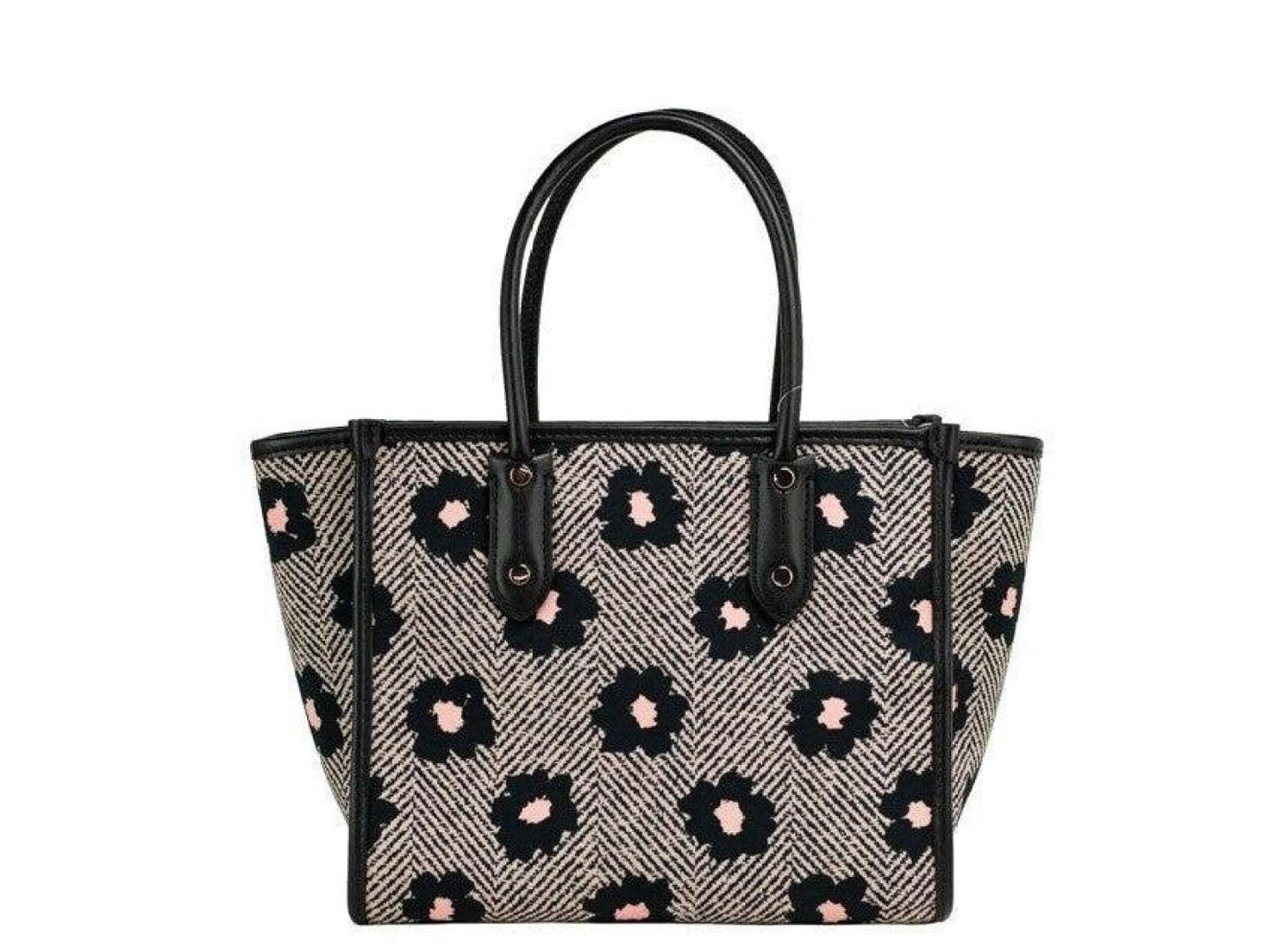 Kate Spade Ella Herringbone Floral Small Canvas Printed Crossbody Tote Women's Handbag