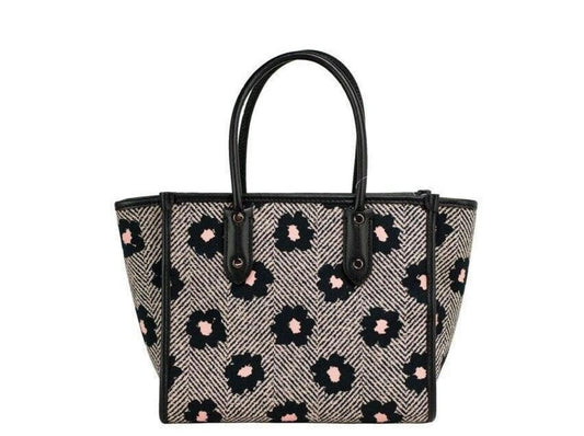 Kate Spade Ella Herringbone Floral Small Canvas Printed Crossbody Tote Women's Handbag