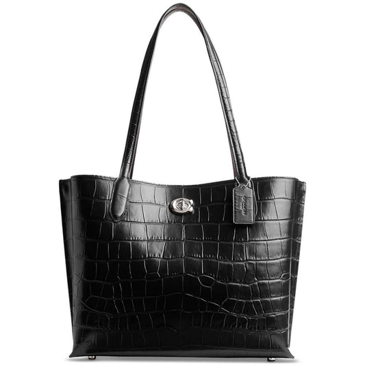 Embossed Croc Leather Willow Tote