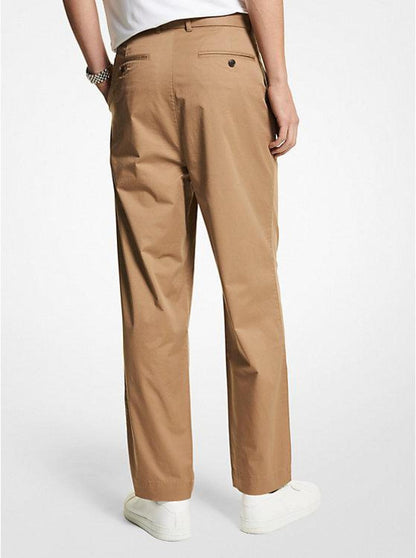 Stretch Cotton Belted Trousers