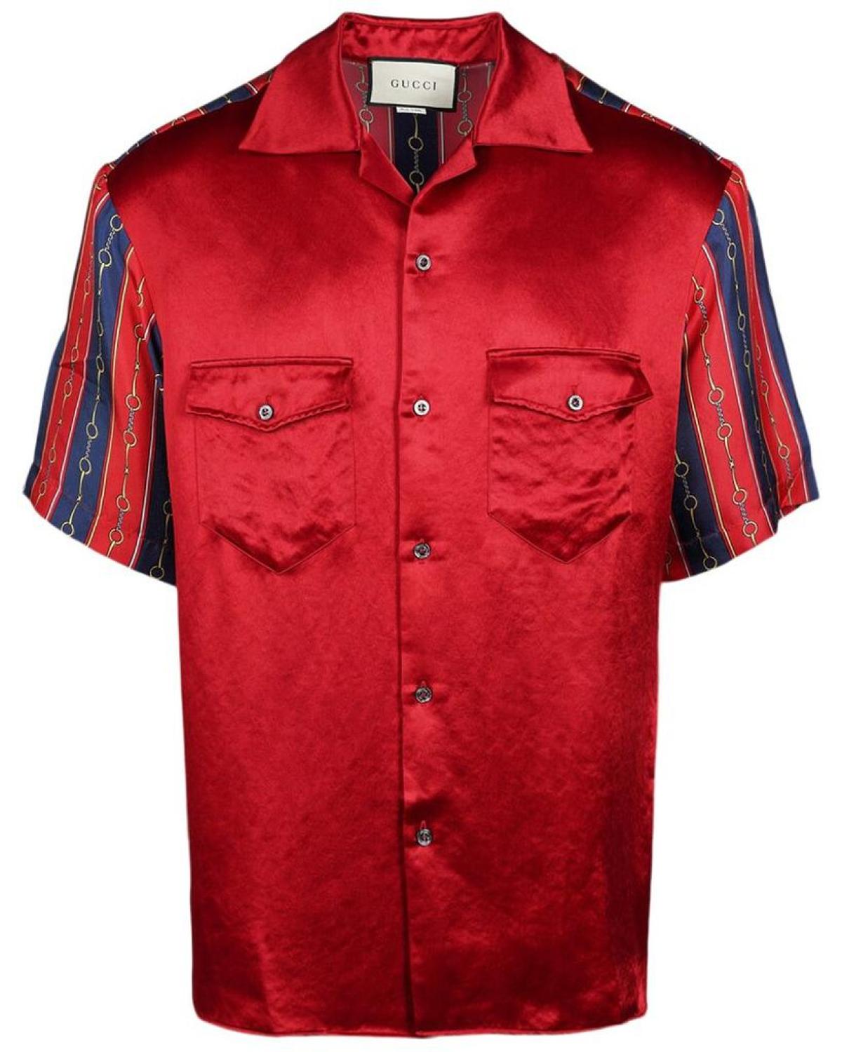 Gucci Silk-Trim Bowling Shirt