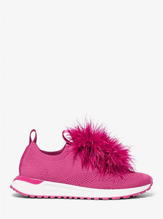 Bodie Feather Trim Stretch Knit Slip-On Trainer