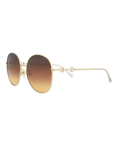 Round/Oval-Frame Metal Sunglasses