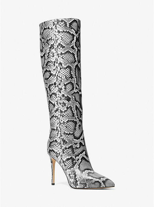 Rue Snake Embossed Leather Knee Boot