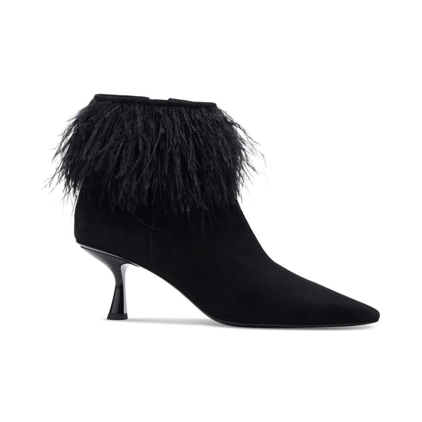 Women's Marabou Pointed-Toe Embellished Dress Booties