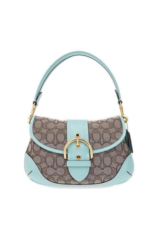 Coach Soho Monogram Print Buckled Shoulder Bag