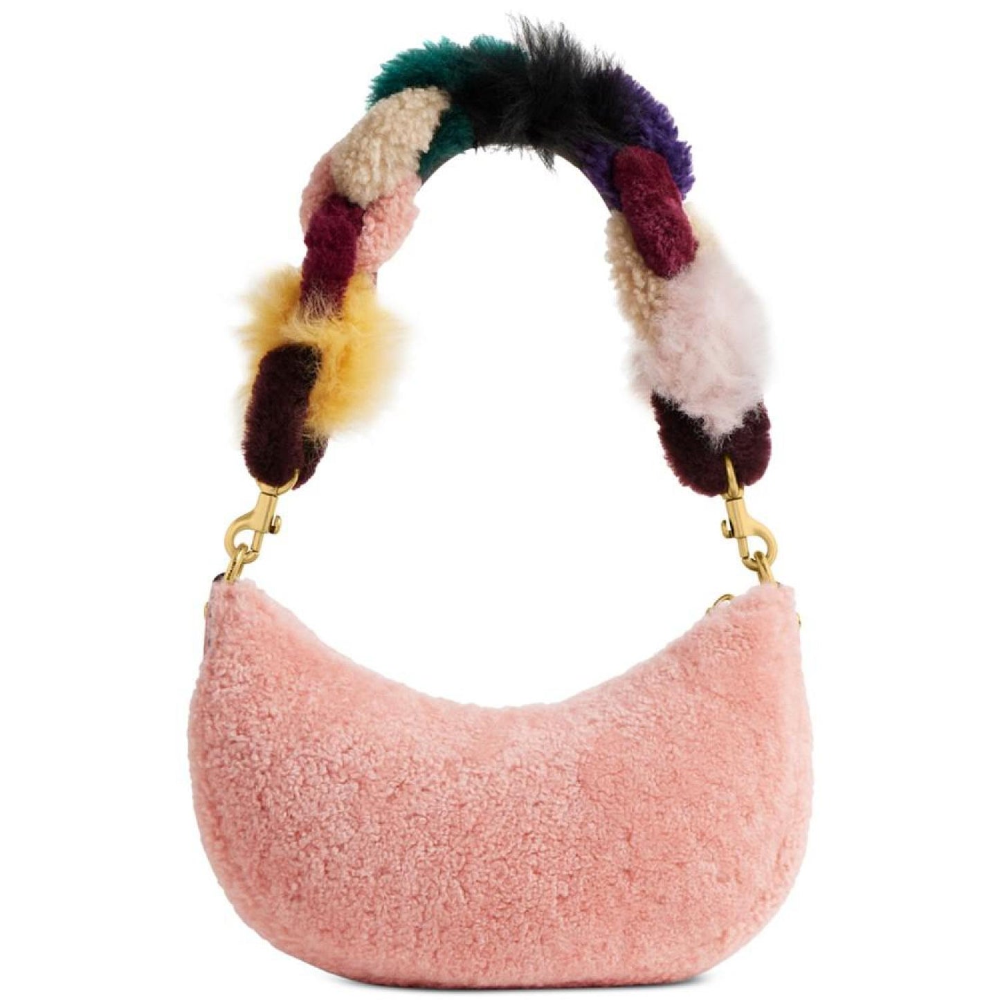 Mira Shearling Crescent Shoulder Bag