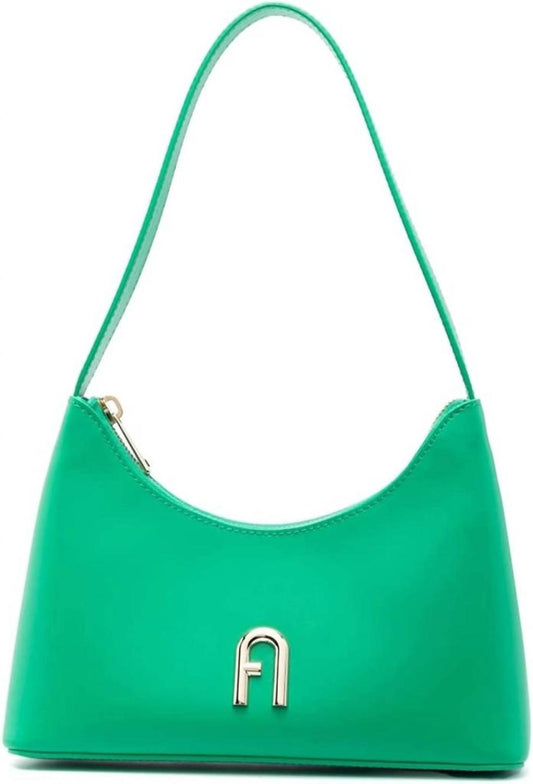 Women's Volt Leather Diamante Shoulder Handbag In Green