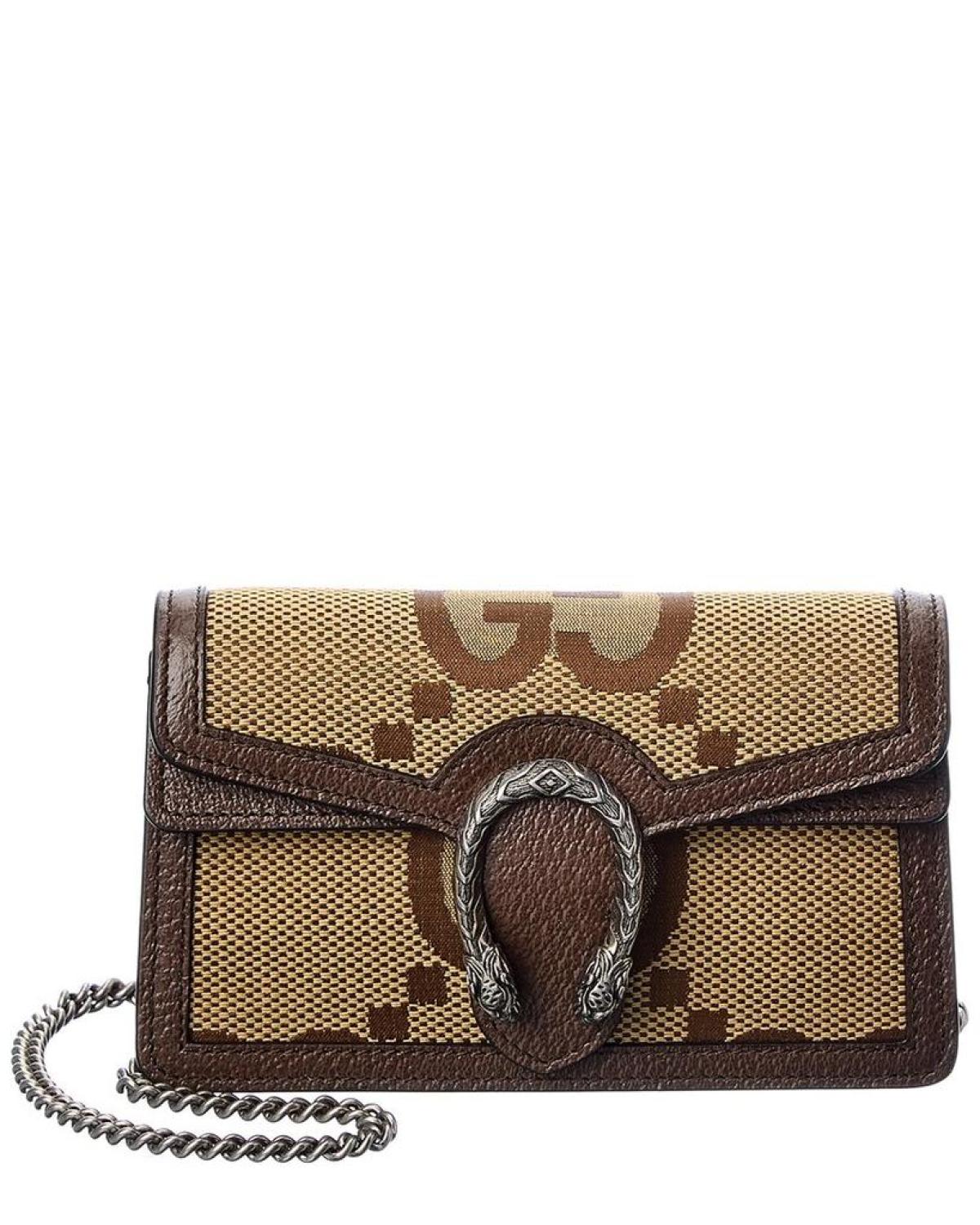 Gucci Dionysus Super Mini Jumbo GG Canvas & Leather Shoulder Bag