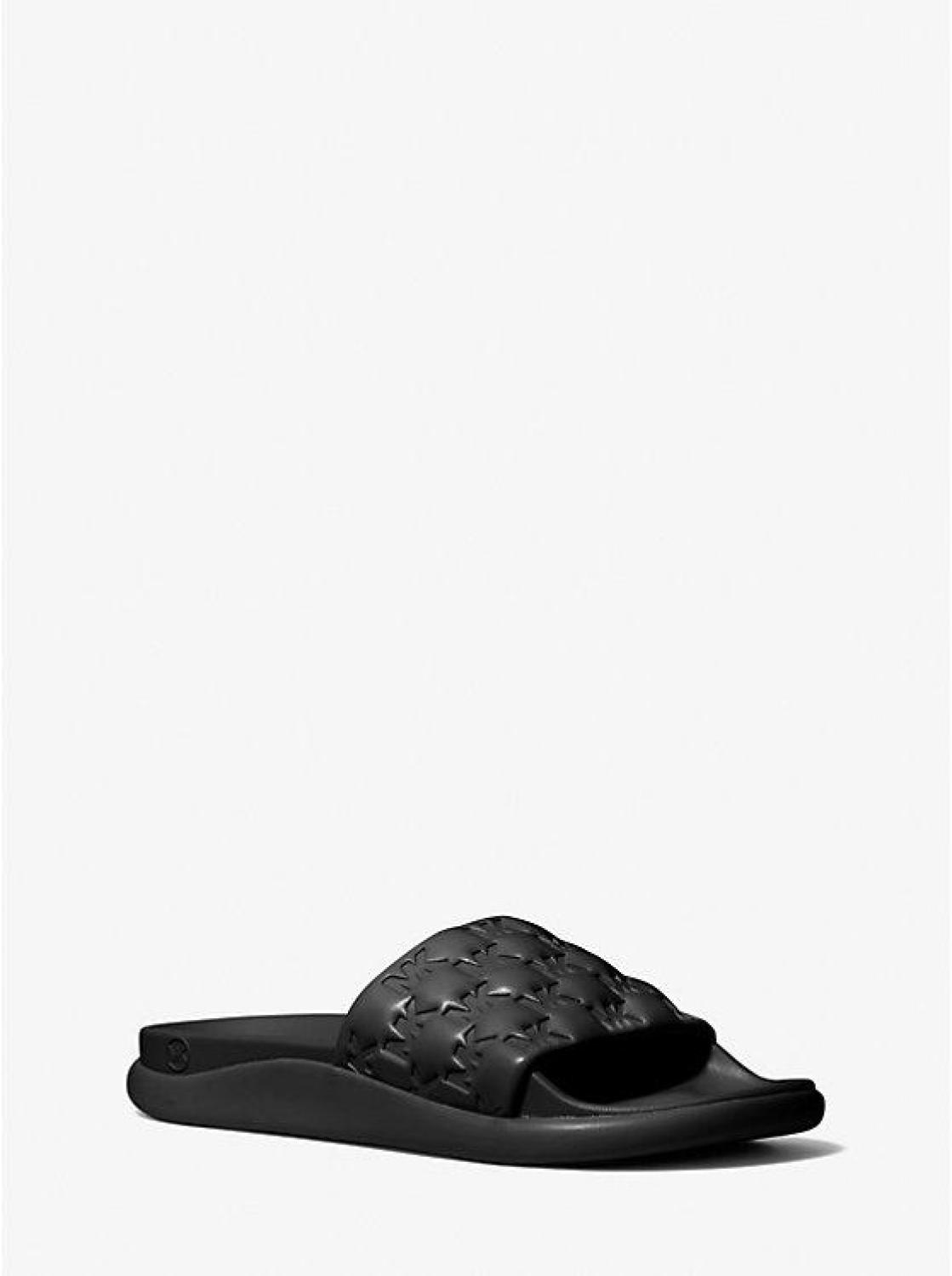 Finnie Embossed Faux Leather Slide Sandal