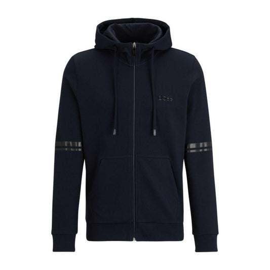 Cotton-piqu zip-up hoodie with logo detail