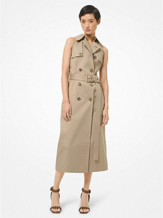 Cotton Trench Sheath Dress