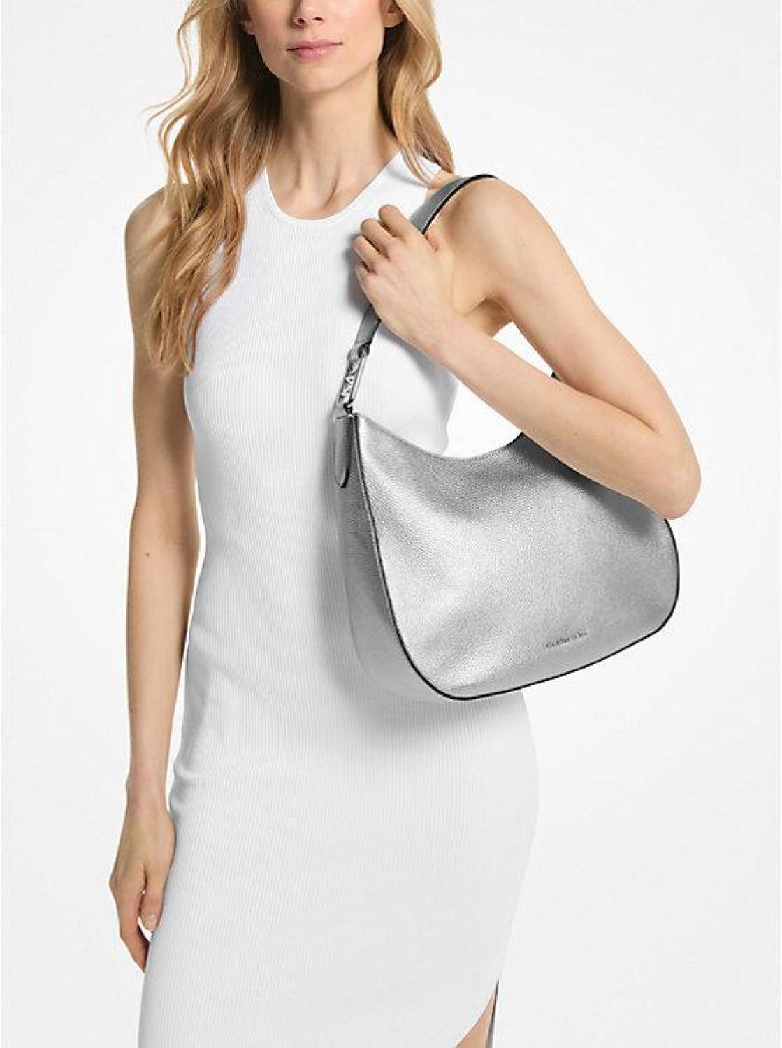 Kensington Large Metallic Leather Hobo Shoulder Bag