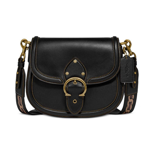 Glovetanned Leather Beat Saddle Bag with Webbing Strap