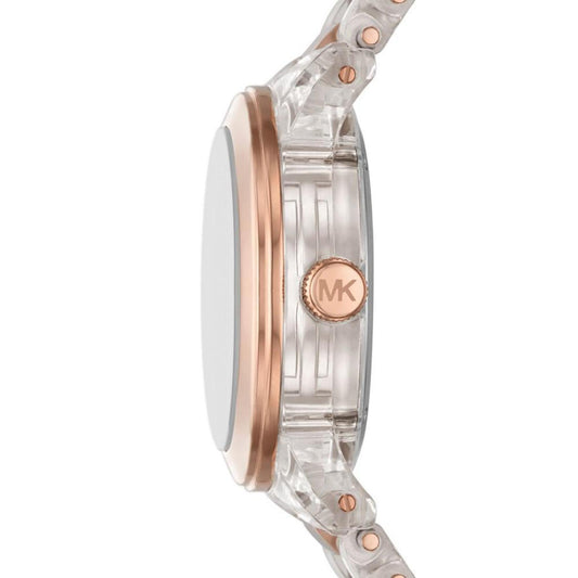 Women's Runway Quartz Three-Hand Clear Castor Oil and Rose Gold-Tone Stainless Steel Watch 38mm