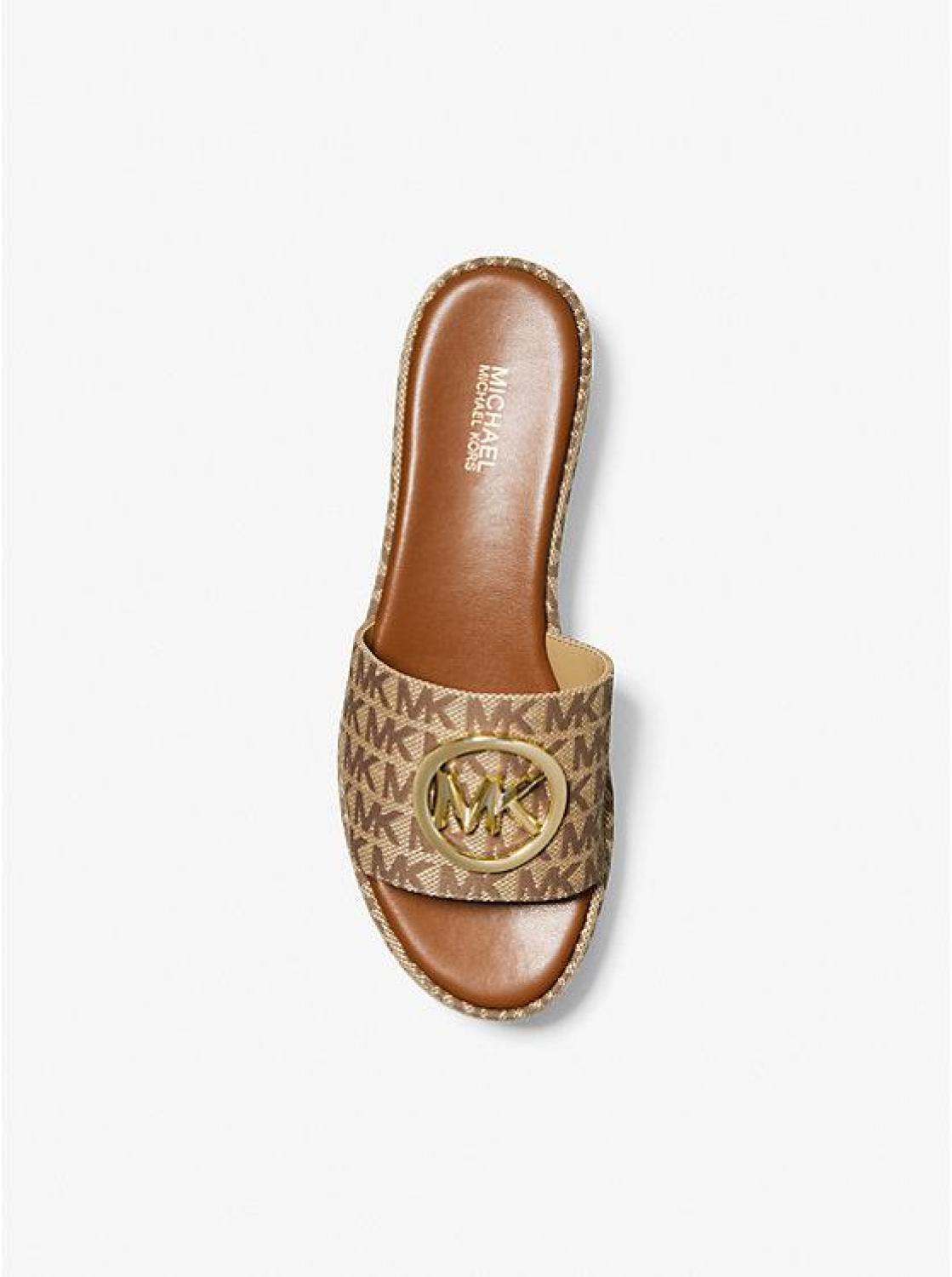 Sadler Logo Jacquard Wedge Sandal