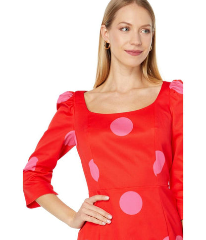 Giant Dot Faille Sheath Dress