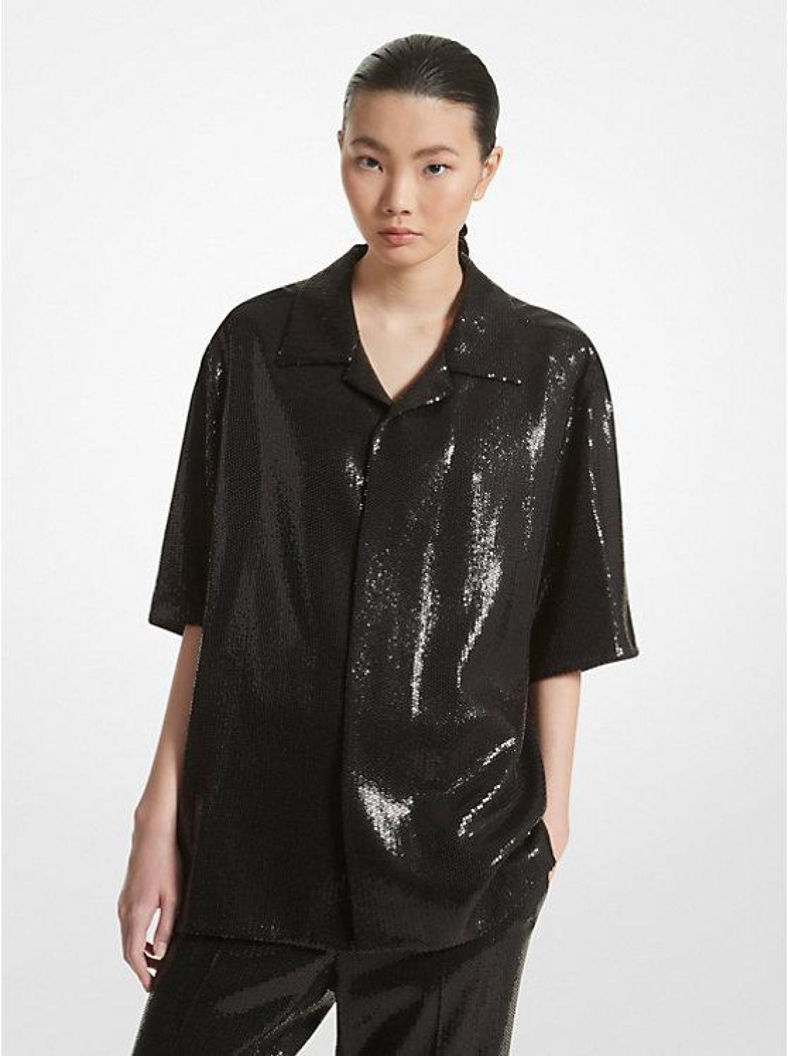 Sequined Crepe Sablé Shirt