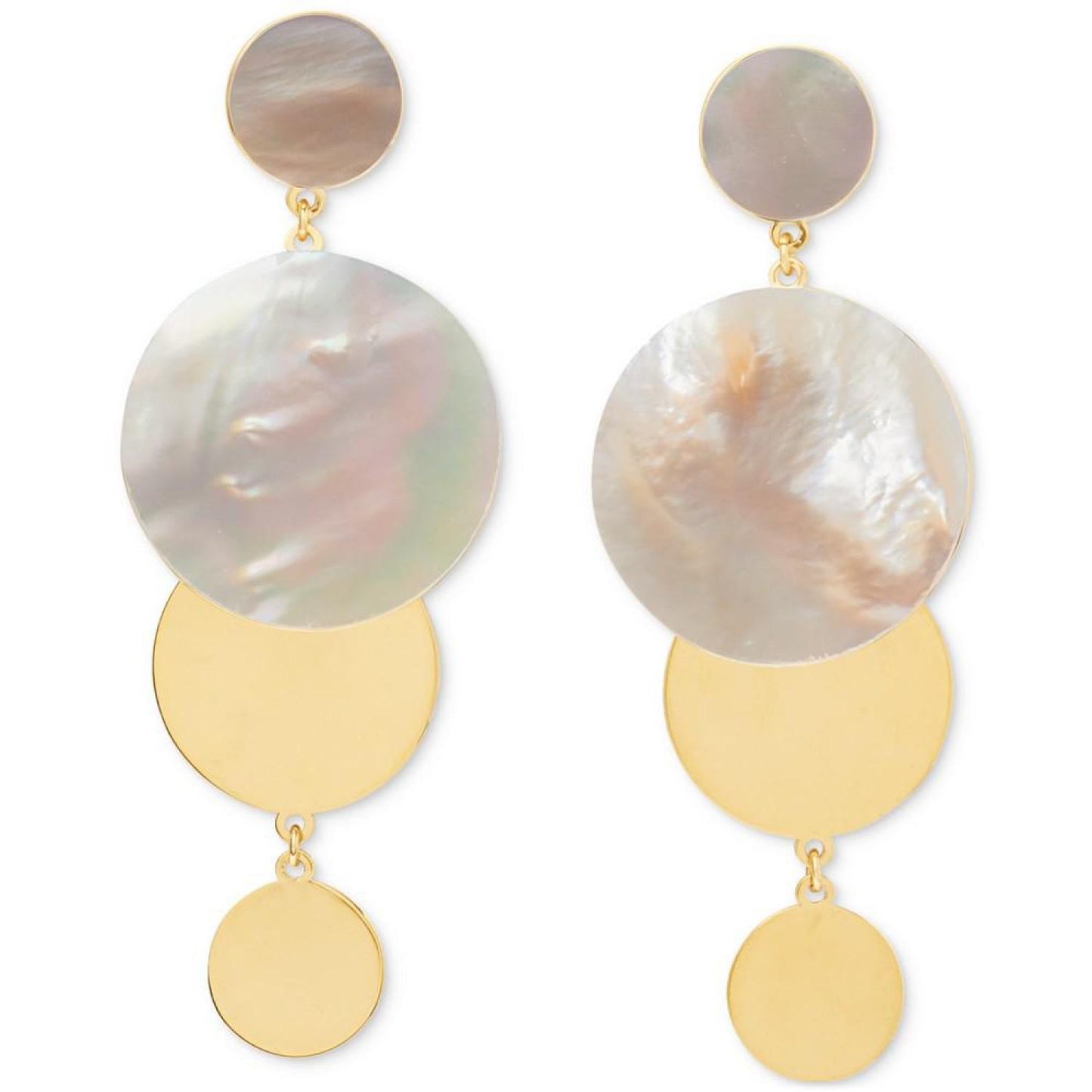 Gold-Tone & Mother-of-Pearl Disc Statement Earrings