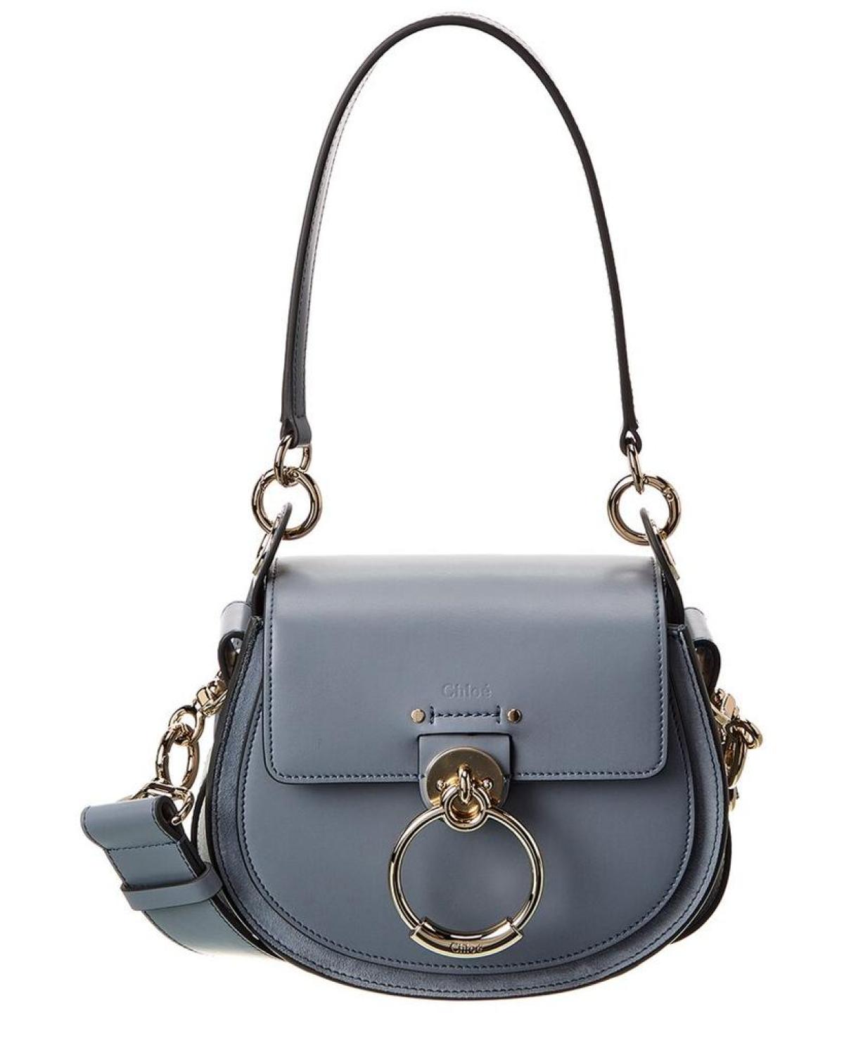 Chloé Tess Small Leather & Suede Shoulder Bag