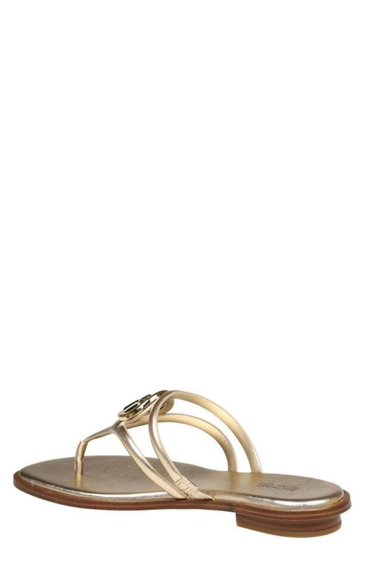 Michael Michael Kors Hampton Logo Plaque Thong Sandals