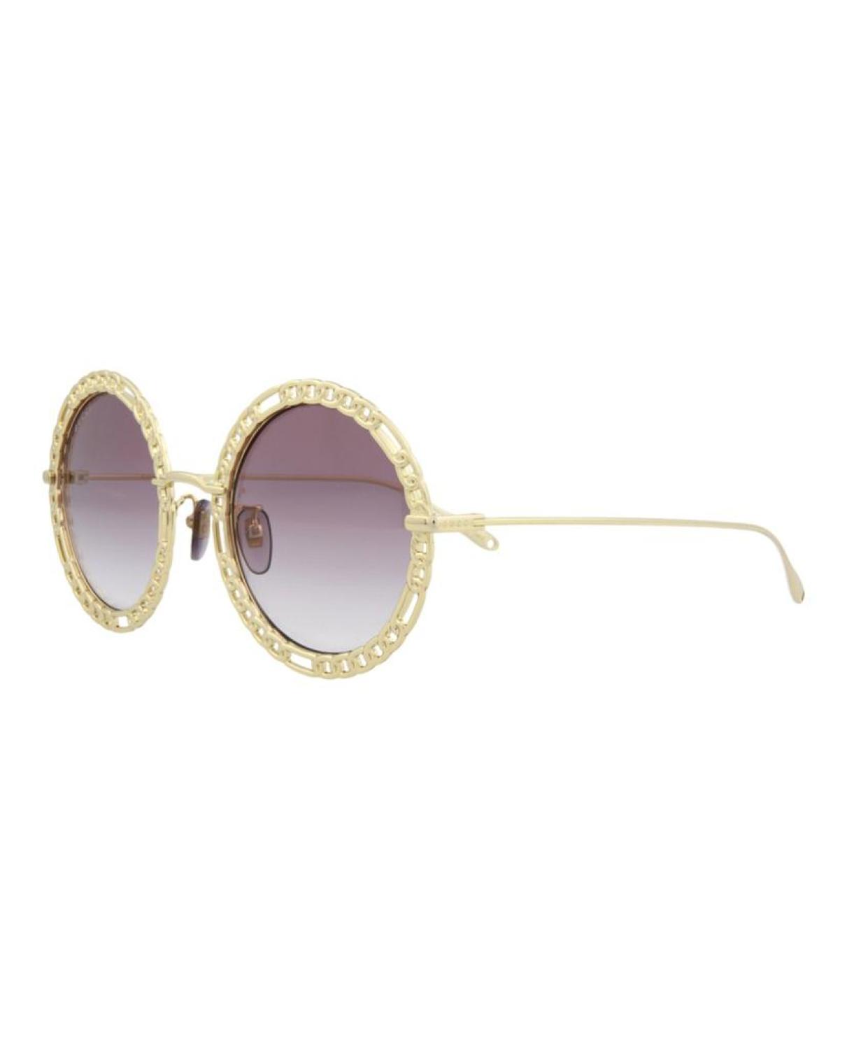 Round/Oval-Frame Metal Sunglasses