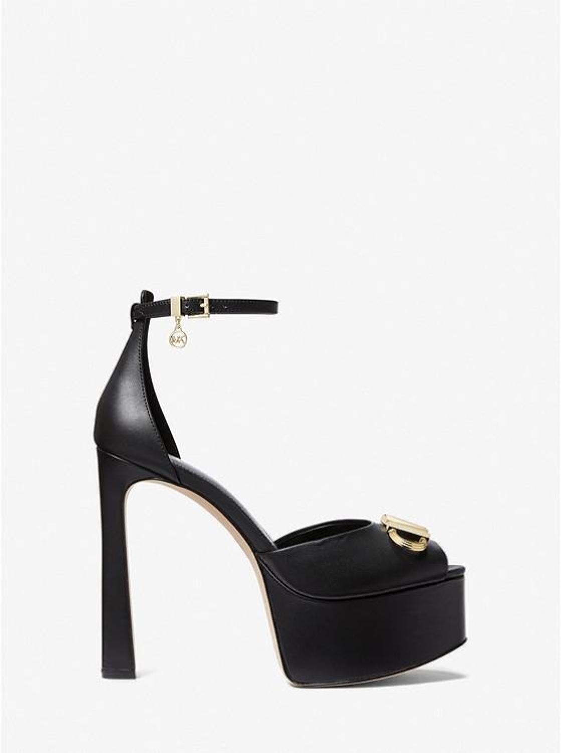 Martina Leather Peep-Toe Platform Pump