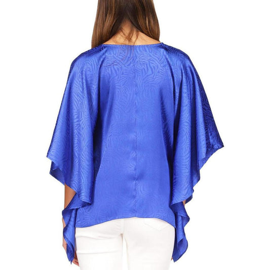 Womens Jacquard Handkerchief Hem Tunic Top