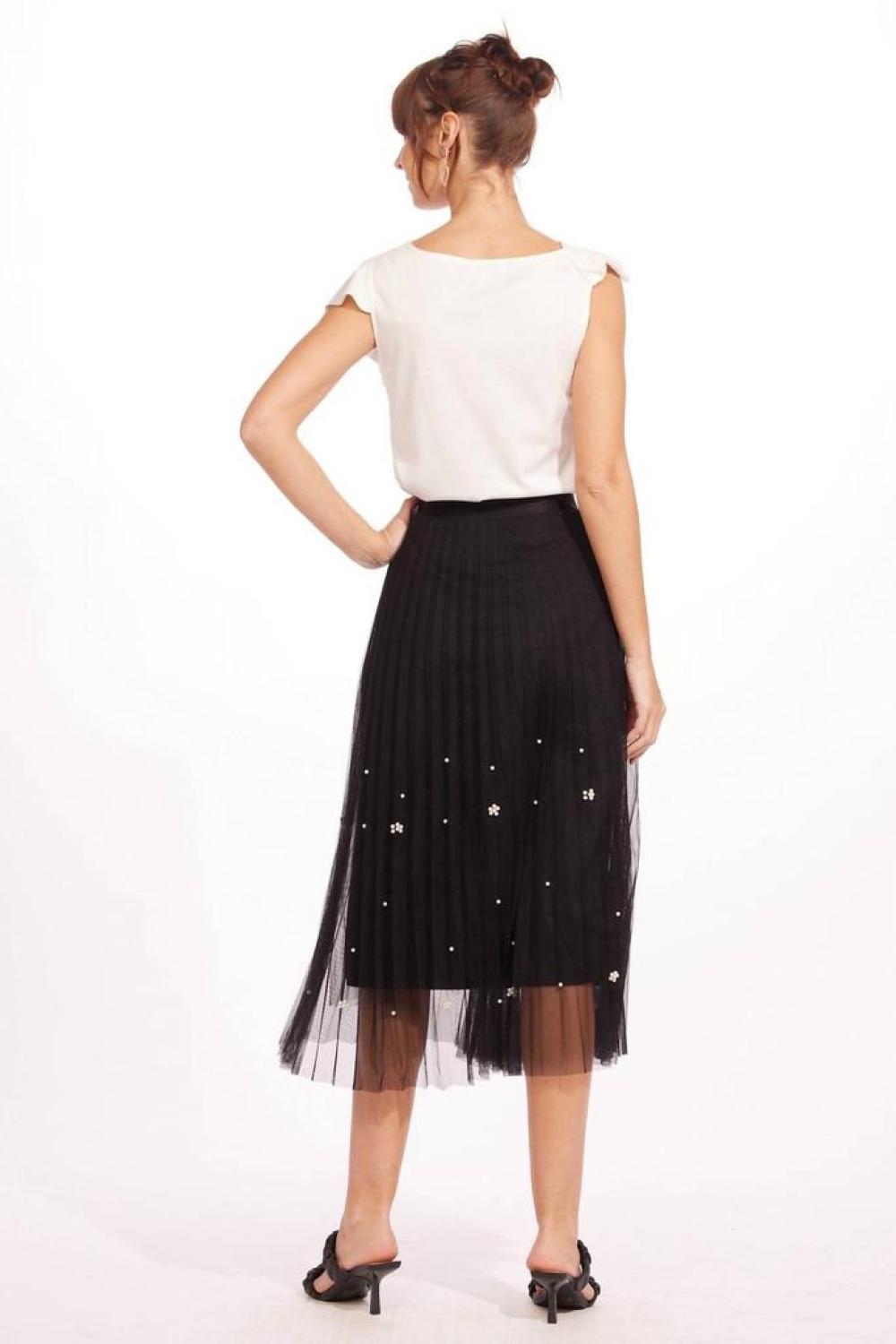 Lila Pearl Tulle Skirt In Black