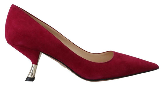 Prada Suede Leather Heels Pumps Women's Shoes