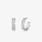 Platinum-Plated Brass Pavé Logo Large Hoop Earrings