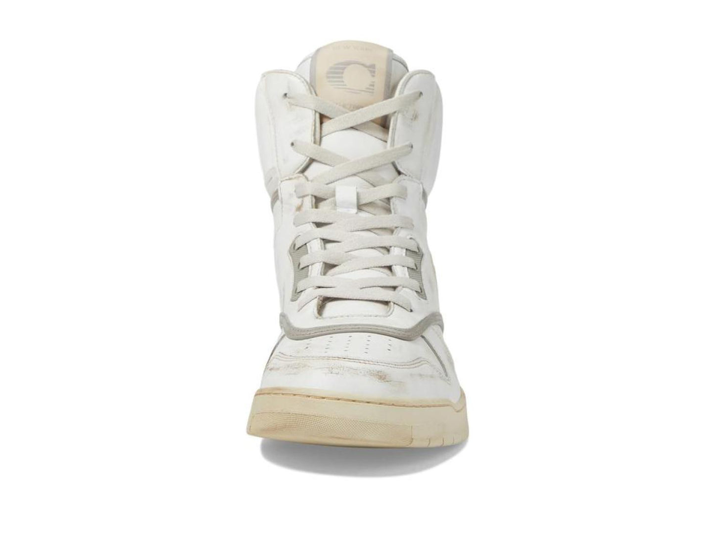 Distressed Leather High-Top Sneaker