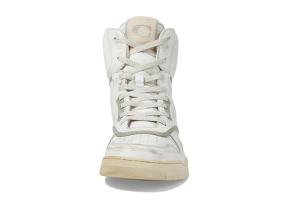 Distressed Leather High-Top Sneaker