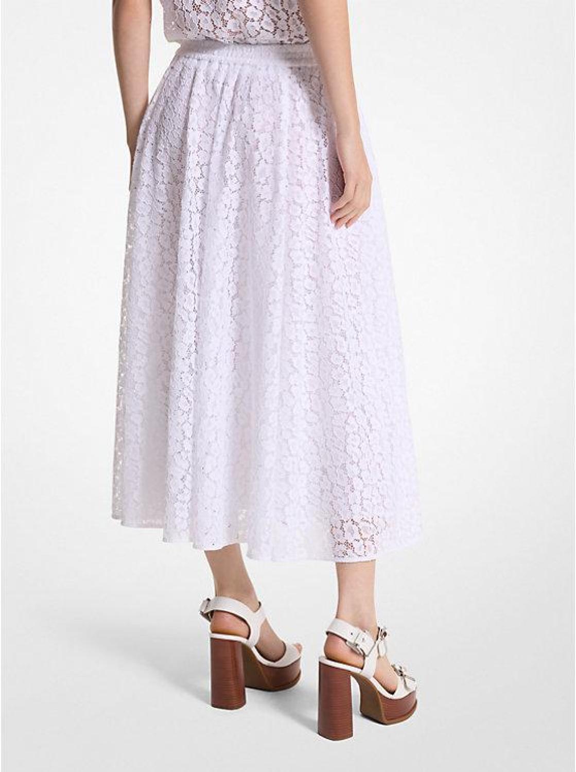 Leopard Corded Lace Midi Skirt