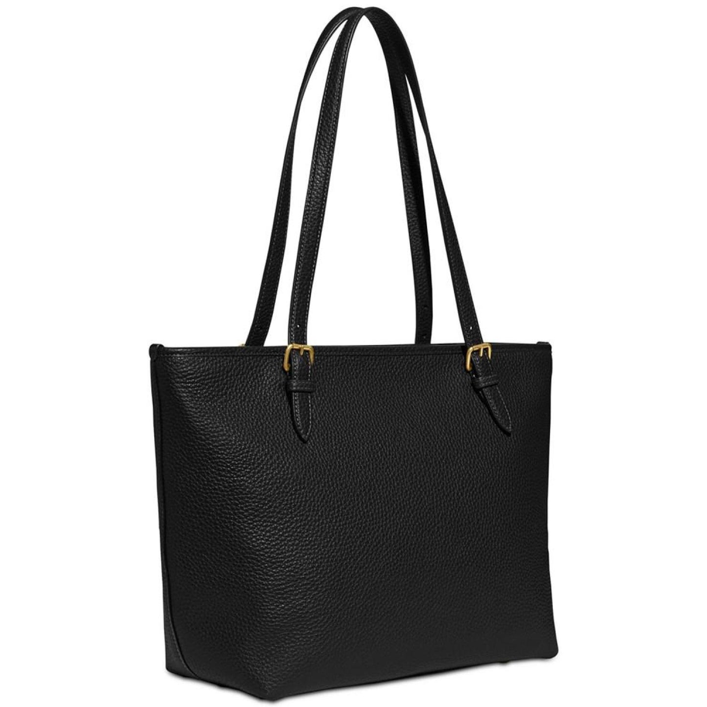 Polished Pebble Leather Taylor Tote with C Dangle Charm