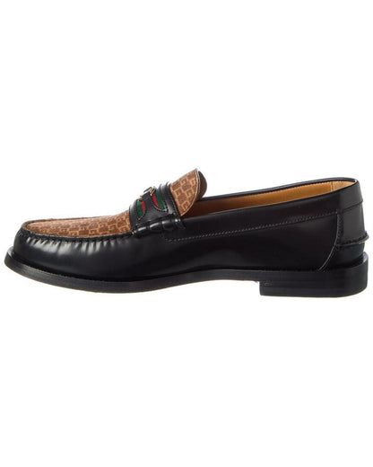 Gucci Interlocking G Suede & Leather Loafer